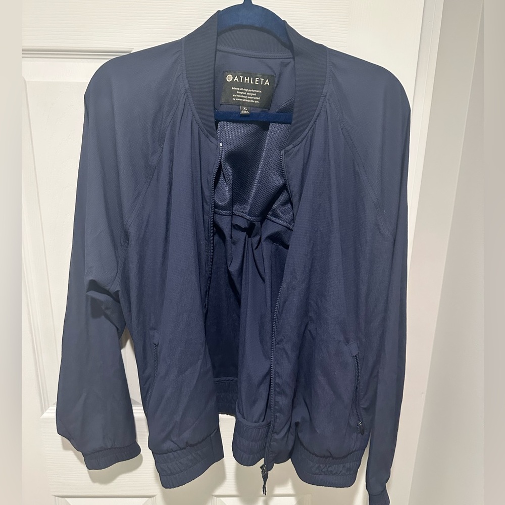 Athleta Blue Bomber Jacket Relaxed Fit